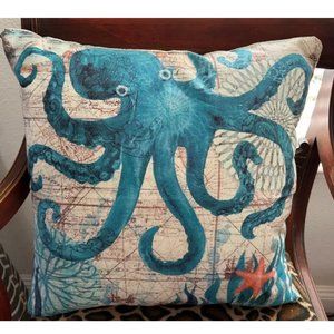 Decorative Throw Pillow Cover Case Beach Decor Nautical Coastal Cottage Accent